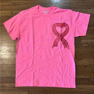 🍾 4 for $20 🍾 FIND A CURE Unisex Pink T-Shirt, Breast Cancer Awareness, Sz Large
